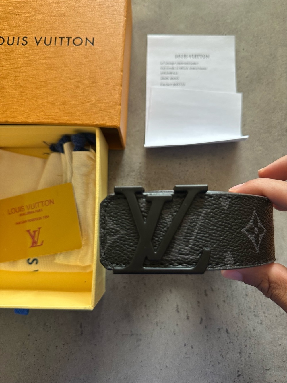 Louis Vuitton Black Monogram LV Buckle Men’s Belt